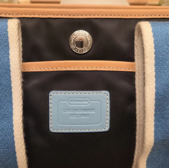 Coach Hamptons Weekend Expandable Tote Bag Small Black Nylon Y2K - Picture 6 of 14